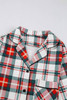 Red Christmas Plaid Print Two Piece Long Sleeve Pajamas Set