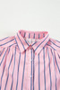 Pink Stripe Ruffled Hem Button-up Collared Shirt Mini Dress Pink Stripe Ruffled Hem Button-up Collared Shirt Mini Dress
