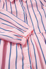 Pink Stripe Ruffled Hem Button-up Collared Shirt Mini Dress Pink Stripe Ruffled Hem Button-up Collared Shirt Mini Dress