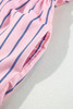 Pink Stripe Ruffled Hem Button-up Collared Shirt Mini Dress Pink Stripe Ruffled Hem Button-up Collared Shirt Mini Dress