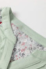 Meadow Mist Green Contrast Printed Bubble Sleeve Henley Loose Top with Slits