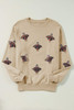 Parchment Shimmering Turkey Pattern Thanksgiving Holiday Sweatshirt