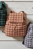 Coffee Solid Flapped Quilted Puffer Backpack Coffee Solid Flapped Quilted Puffer Backpack