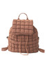 Coffee Solid Flapped Quilted Puffer Backpack Coffee Solid Flapped Quilted Puffer Backpack