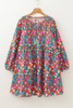 Sky Blue Plus Size Floral Print Shirred Ruffle Tiered Mini Dress Sky Blue Plus Size Floral Print Shirred Ruffle Tiered Mini Dress