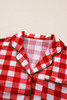 Fiery Red Christmas Plaid Print Shirt and Pants Pajama Set