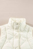 Beige Quilted High Neck Button Up Pocket Vest Coat