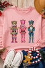 Pink Shimmer Nutcracker Graphic Christmas Pullover Sweatshirt Pink Shimmer Nutcracker Graphic Christmas Pullover Sweatshirt