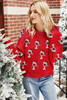 Racing Red Cheer for Christmas Round Neck Casual Sweater