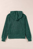 Evergreen Ribbed Zip Up Front Drawstring Hoodie