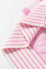 Pink Rhombus Pattern Knit Open Front Pocketed Cardigans