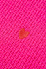 Rose Red Heart Shape Drop Shoulder Round Neck Sweater
