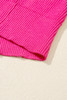 Rose Red Heart Shape Drop Shoulder Round Neck Sweater