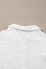 White Quilted Texture Sporty Collared Long Sleeve Top