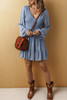 Ashleigh Blue Long Sleeve V Neck Smocked Tiered Mini Dress Ashleigh Blue Long Sleeve V Neck Smocked Tiered Mini Dress