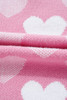 Pink Pearled Heart Print Valentines Crew Neck Sweater