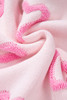 Pink Heart Shape Bubble Sleeve Baggy Sweater