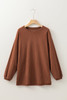 Chestnut Ribbed Corduroy Oversized Sweatshirt