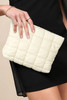 White Zipper Quilted Puffer Cosmetic Bag White Zipper Quilted Puffer Cosmetic Bag