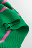 Green Stripe Ribbon Cute Bow Detail Sweater Knit Cardigan