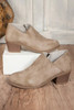 Philippine Gray Tulip Opening Suede Ankle Boots