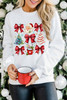 Beige Christmas Tree Bowknot Santa Clause Graphic Holiday Sweatshirt Beige Christmas Tree Bowknot Santa Clause Graphic Holiday Sweatshirt