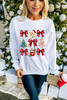 Beige Christmas Tree Bowknot Santa Clause Graphic Holiday Sweatshirt Beige Christmas Tree Bowknot Santa Clause Graphic Holiday Sweatshirt