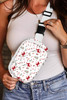 White Christmas Pattern Print Buckle Wide Strap Crossbody Bag White Christmas Pattern Print Buckle Wide Strap Crossbody Bag