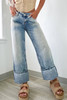 Myosotis High Rise Button Zip Fly Medium Wash Jeans
