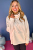 Apricot Drawstring Turtleneck Dolman Sleeve Sweatshirt
