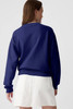 Navy Blue Plain Drop Shoulder Crewneck Pullover Sweatshirt Navy Blue Plain Drop Shoulder Crewneck Pullover Sweatshirt
