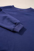 Navy Blue Plain Drop Shoulder Crewneck Pullover Sweatshirt Navy Blue Plain Drop Shoulder Crewneck Pullover Sweatshirt
