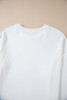 White Bowknot Pattern Drop Shoulder Loose Sweatshirt