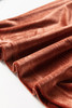 Chestnut Velvet Short Sleeve Shirred Waist Tiered Maxi Dress