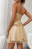Apricot Starry Tube Top Mesh Tulle High Waist Mini Cocktail Dress Apricot Starry Tube Top Mesh Tulle High Waist Mini Cocktail Dress