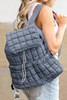 Dusk Blue Solid Flapped Quilted Puffer Backpack Dusk Blue Solid Flapped Quilted Puffer Backpack