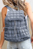 Dusk Blue Solid Flapped Quilted Puffer Backpack Dusk Blue Solid Flapped Quilted Puffer Backpack