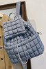 Dusk Blue Solid Flapped Quilted Puffer Backpack Dusk Blue Solid Flapped Quilted Puffer Backpack