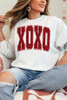 White Glitter XOXO Graphic Crewneck Valentines Pullover Sweatshirt