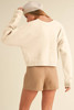 Jet Stream Bowknot Front Loose V Neck Knitted Cardigan Jet Stream Bowknot Front Loose V Neck Knitted Cardigan
