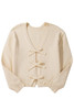 Jet Stream Bowknot Front Loose V Neck Knitted Cardigan Jet Stream Bowknot Front Loose V Neck Knitted Cardigan