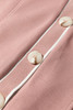 Pink Stripe Contrast Trim V Neck Buttoned Front Pocketed Knit Cardigan Pink Stripe Contrast Trim V Neck Buttoned Front Pocketed Knit Cardigan