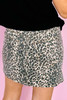 Khaki Leopard Denim Mini Skirt Khaki Leopard Denim Mini Skirt