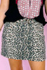 Khaki Leopard Denim Mini Skirt Khaki Leopard Denim Mini Skirt