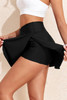 Black Solid Pocketed Crossover High Waist Swim Skort Black Solid Pocketed Crossover High Waist Swim Skort