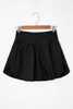 Black Solid Pocketed Crossover High Waist Swim Skort Black Solid Pocketed Crossover High Waist Swim Skort