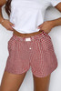 Red Plaid Gingham Printed High Waist Shorts