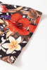 Black Retro Floral Mixed Print Split Neck A-line Dress