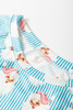 Sky Blue Santa Claus Striped Print Loose Fit Two Piece Lounge Set