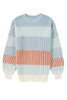 Multicolour Colorblock Textured Knit Bubble Sleeve Sweater Multicolour Colorblock Textured Knit Bubble Sleeve Sweater